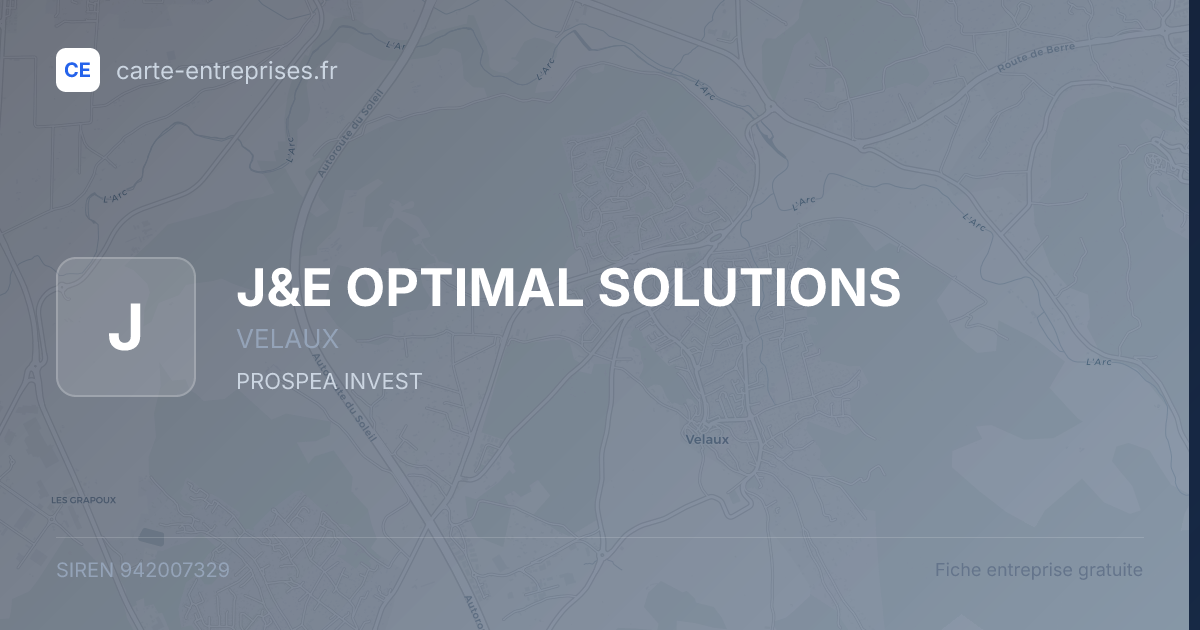 J&E OPTIMAL SOLUTIONS — 942007329 — fiche entreprise