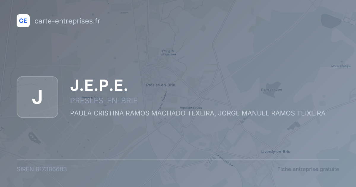J.E.P.E. — 817386683 — fiche entreprise