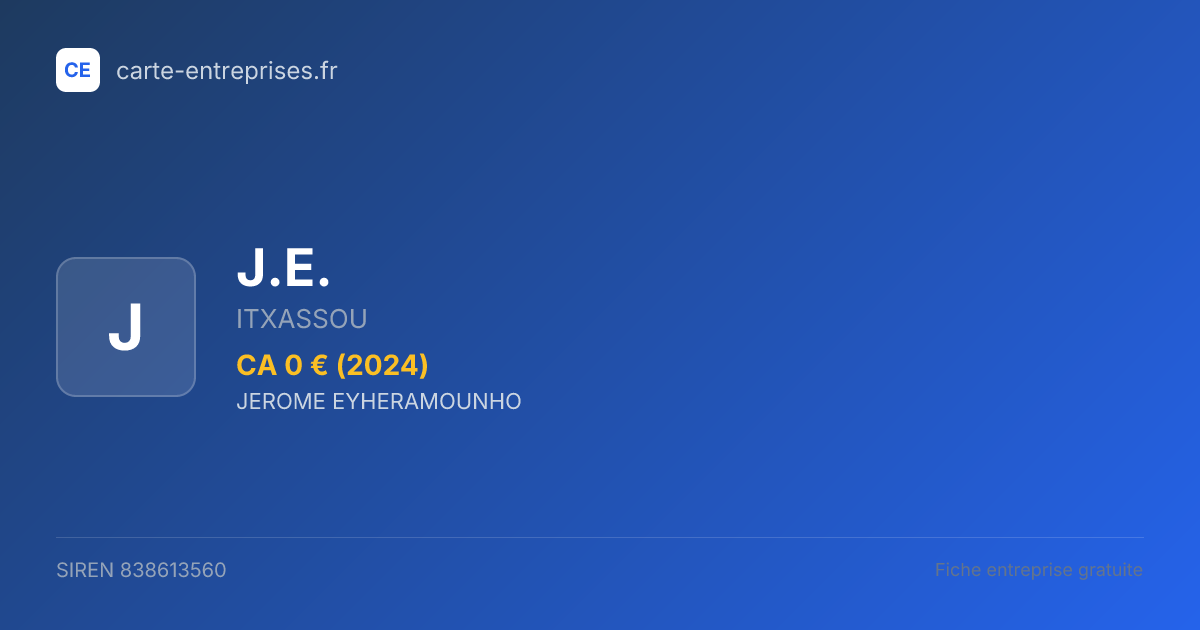 J.E. — 838613560 — fiche entreprise