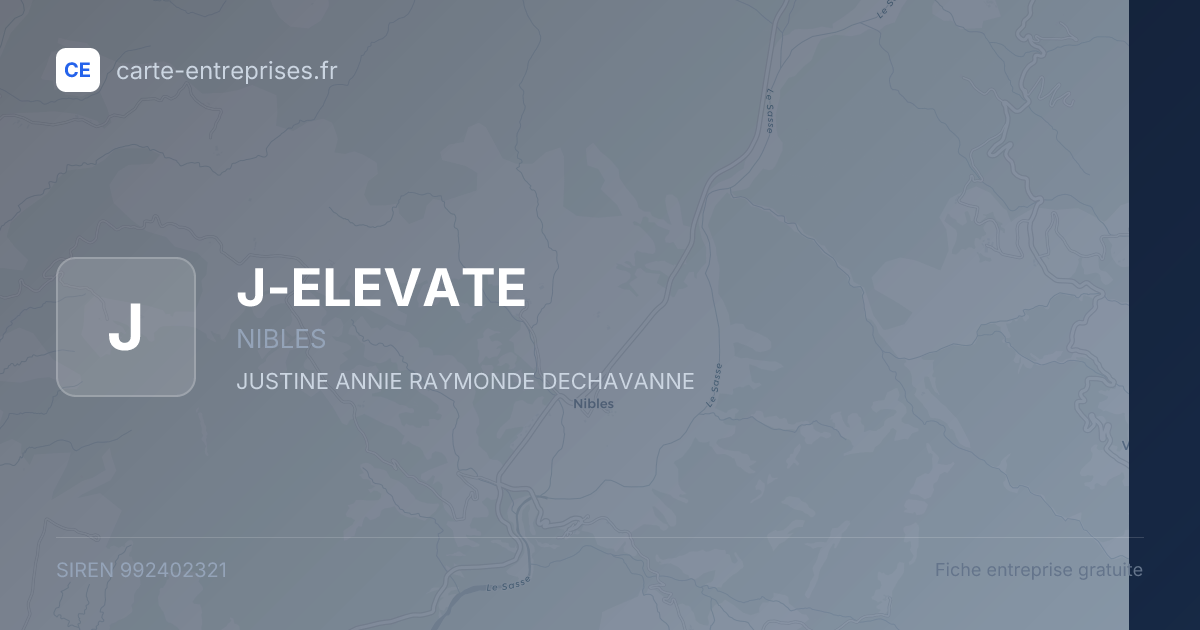 J-ELEVATE — 992402321 — fiche entreprise
