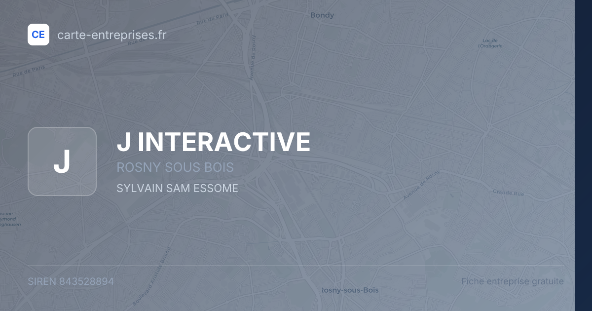 J INTERACTIVE — 843528894 — fiche entreprise