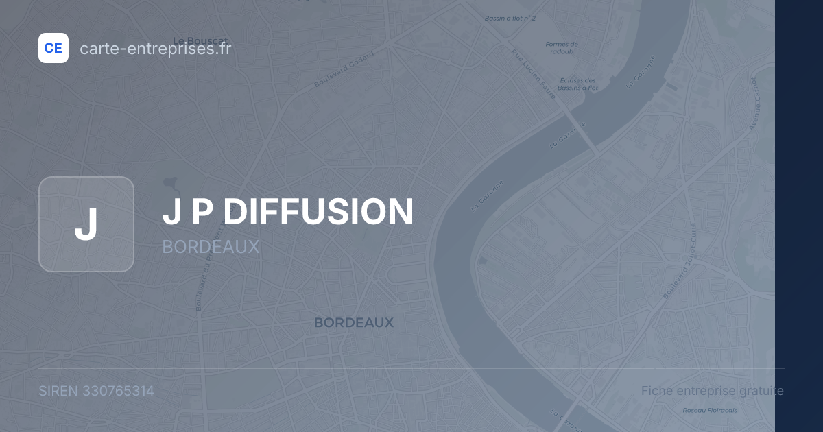 J P DIFFUSION — 330765314 — fiche entreprise