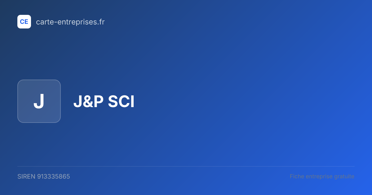 J&P SCI — 913335865 — fiche entreprise