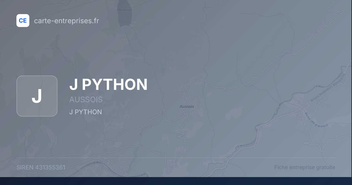 J PYTHON — 431355361 — fiche entreprise