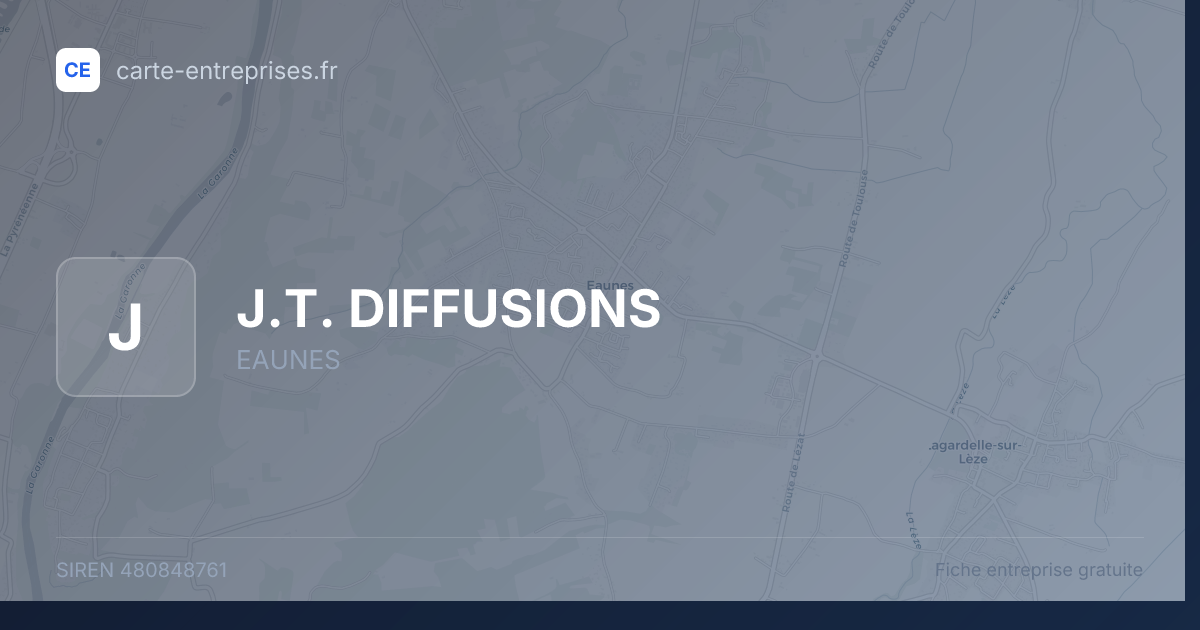 J.T. DIFFUSIONS — 480848761 — fiche entreprise