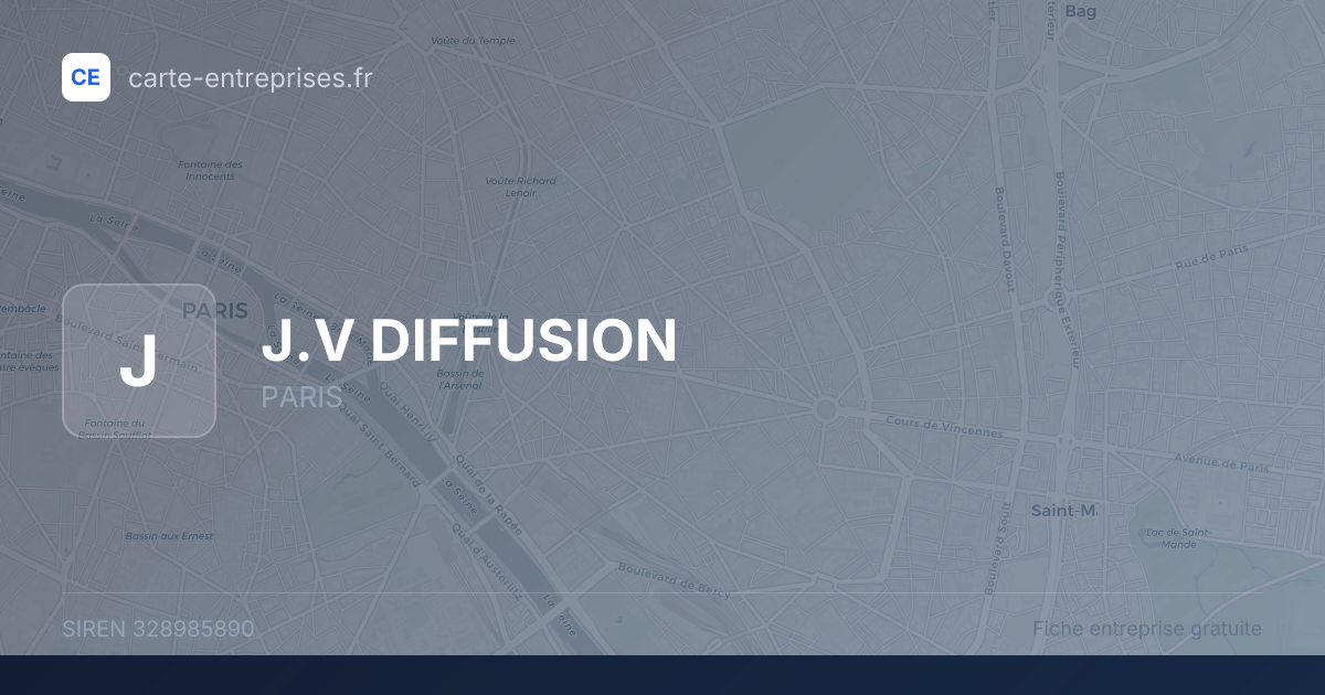 J.V DIFFUSION — 328985890 — fiche entreprise