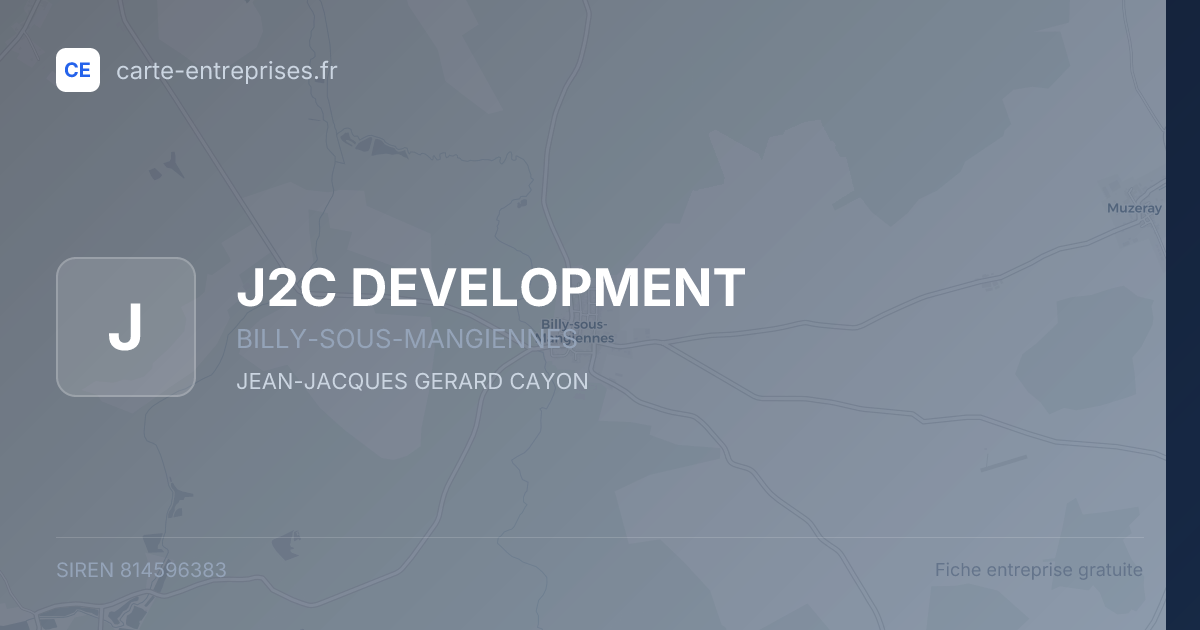 J2C DEVELOPMENT — 814596383 — fiche entreprise