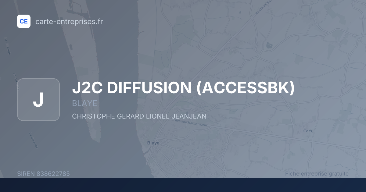 J2C DIFFUSION (ACCESSBK) — 838622785 — fiche entreprise