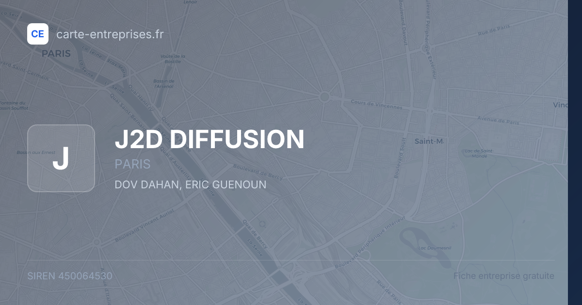 J2D DIFFUSION — 450064530 — fiche entreprise