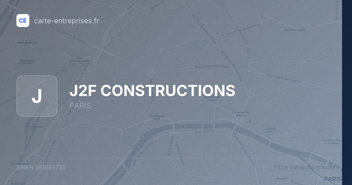 J2F CONSTRUCTIONS — 381595735 — fiche entreprise