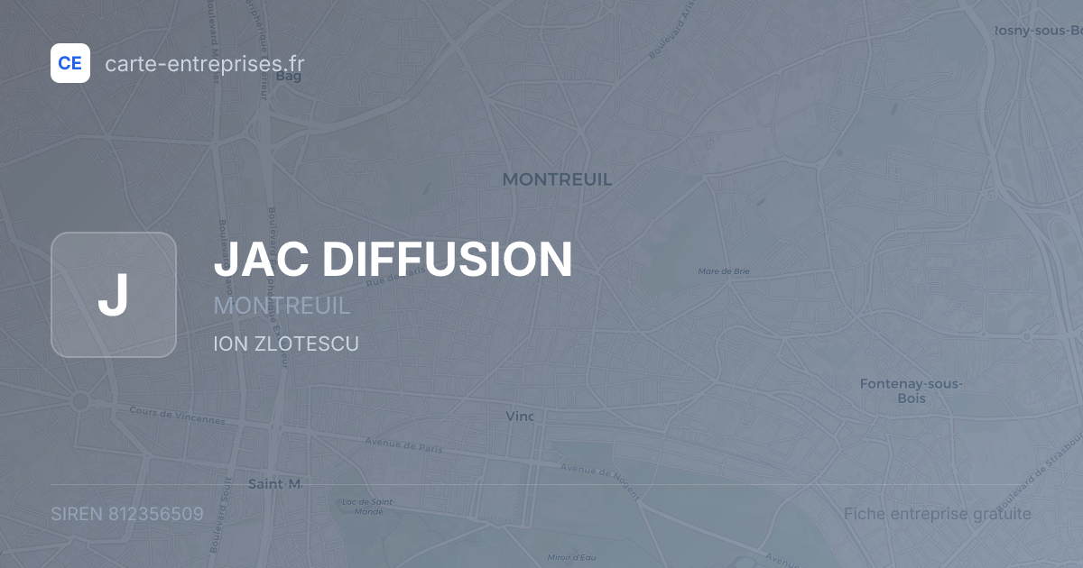 JAC DIFFUSION — 812356509 — fiche entreprise