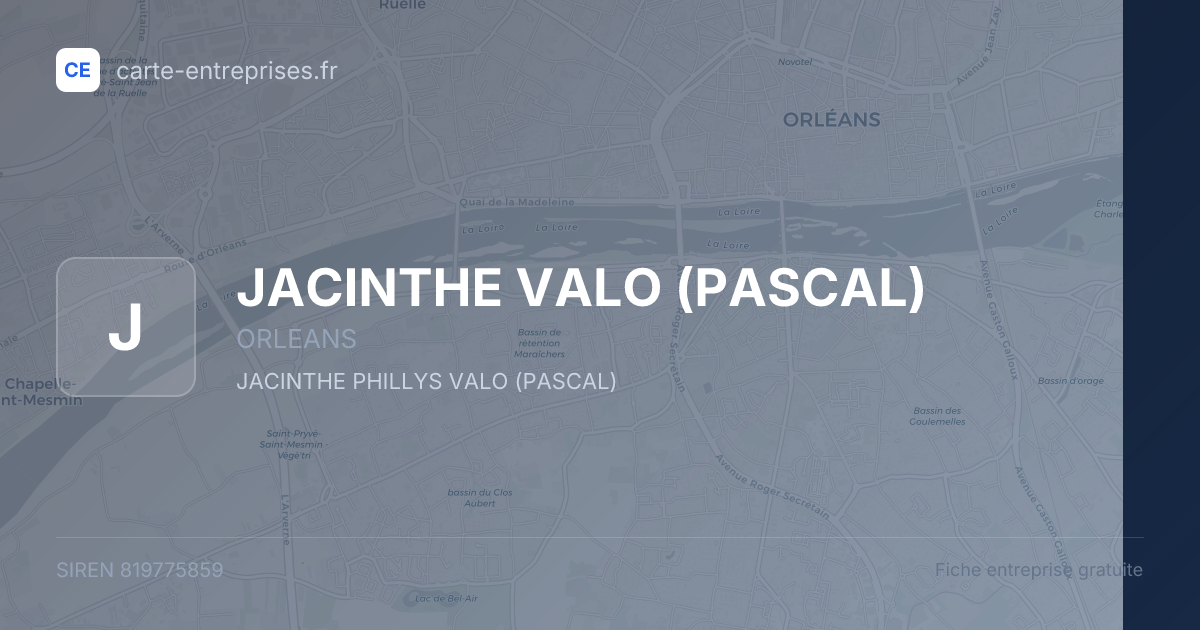 JACINTHE VALO (PASCAL) — 819775859 — fiche entreprise