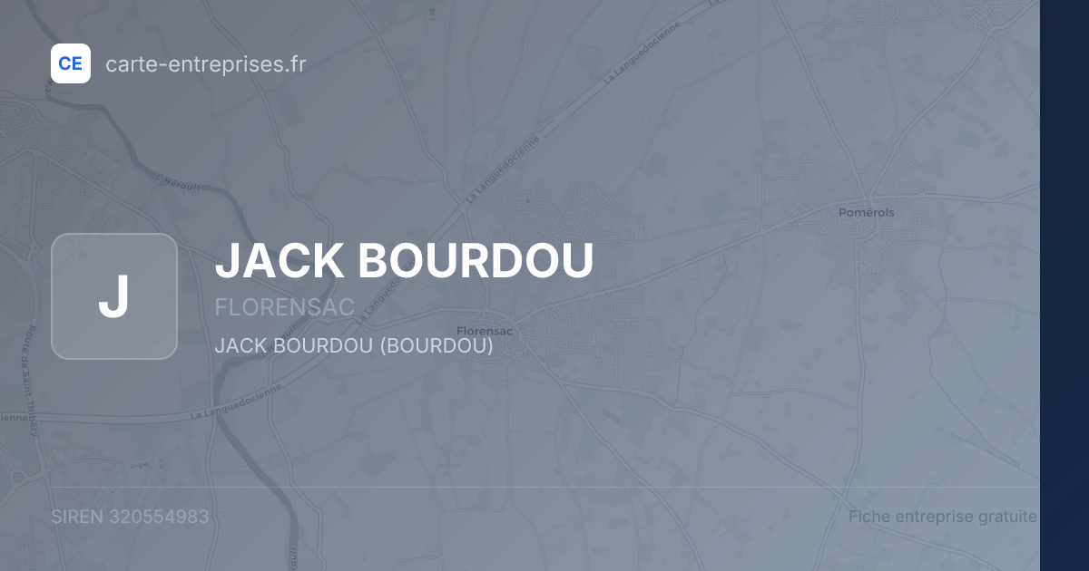 JACK BOURDOU — 320554983 — fiche entreprise