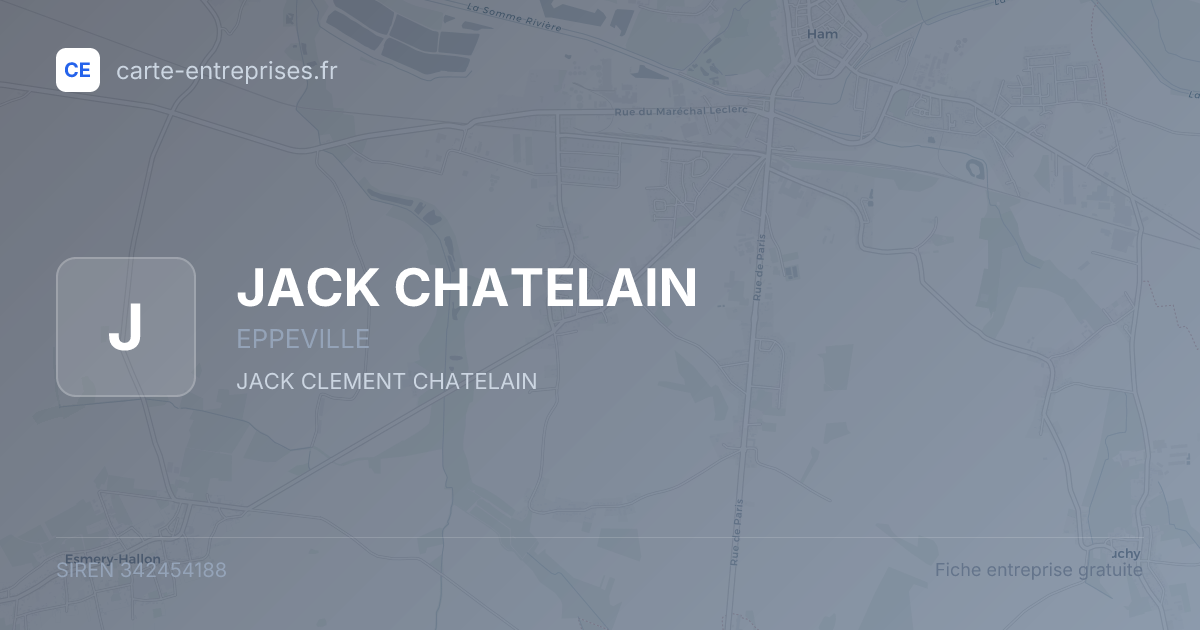 JACK CHATELAIN — 342454188 — fiche entreprise