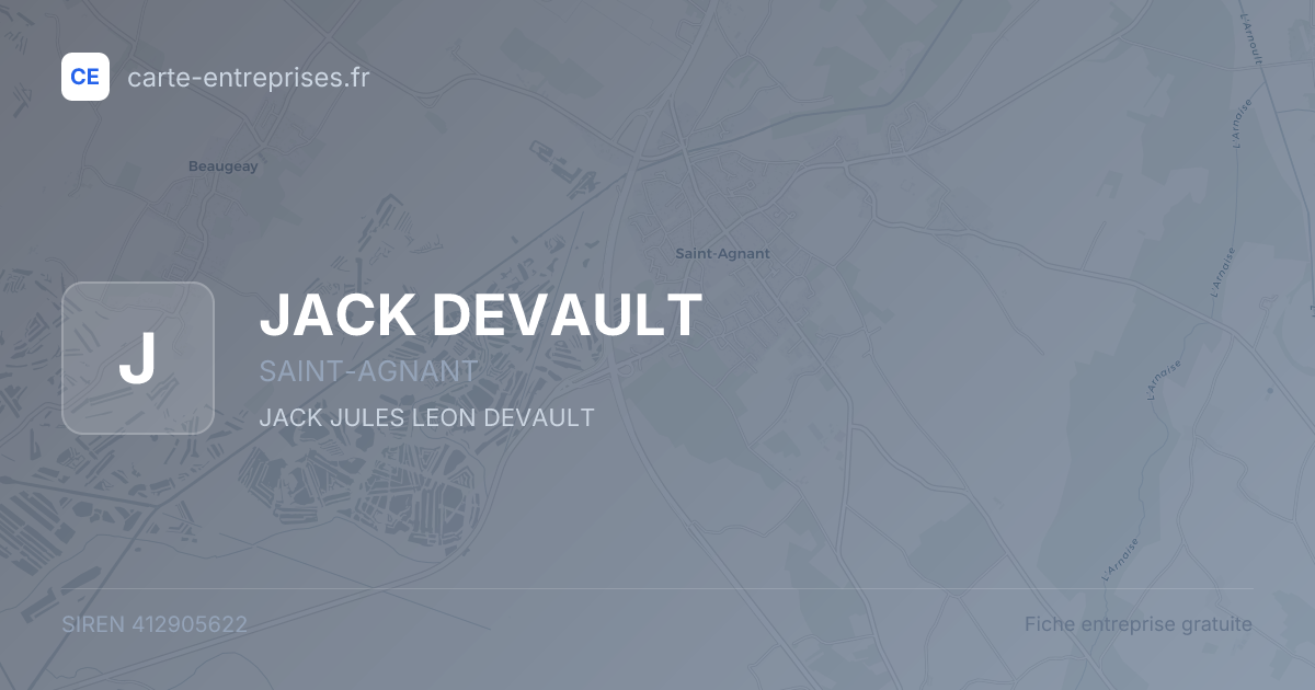 JACK DEVAULT — 412905622 — fiche entreprise