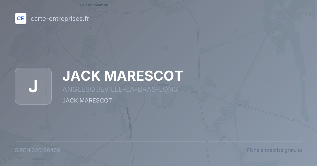 JACK MARESCOT — 320126469 — fiche entreprise