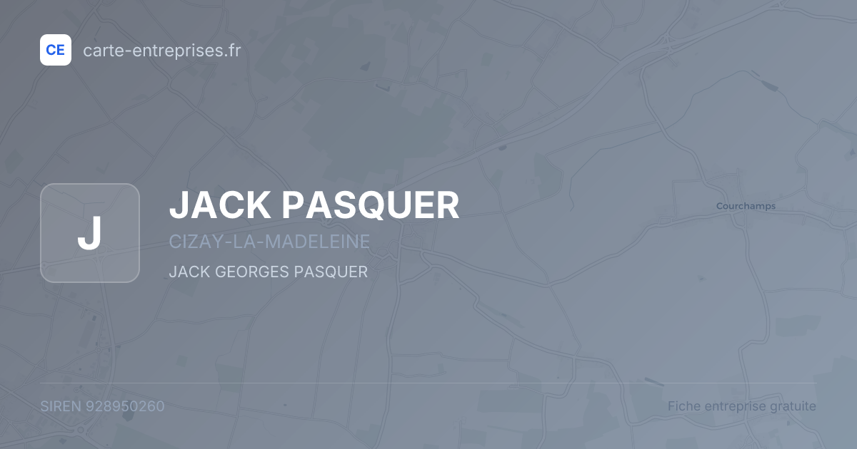 JACK PASQUER — 928950260 — fiche entreprise