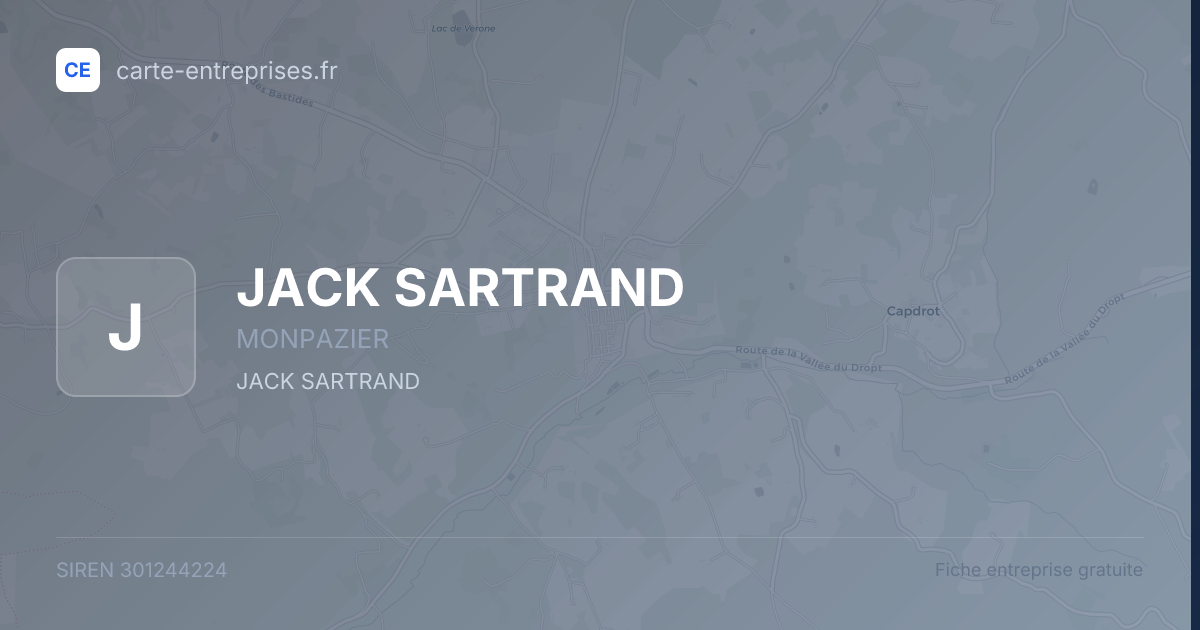 JACK SARTRAND — 301244224 — fiche entreprise