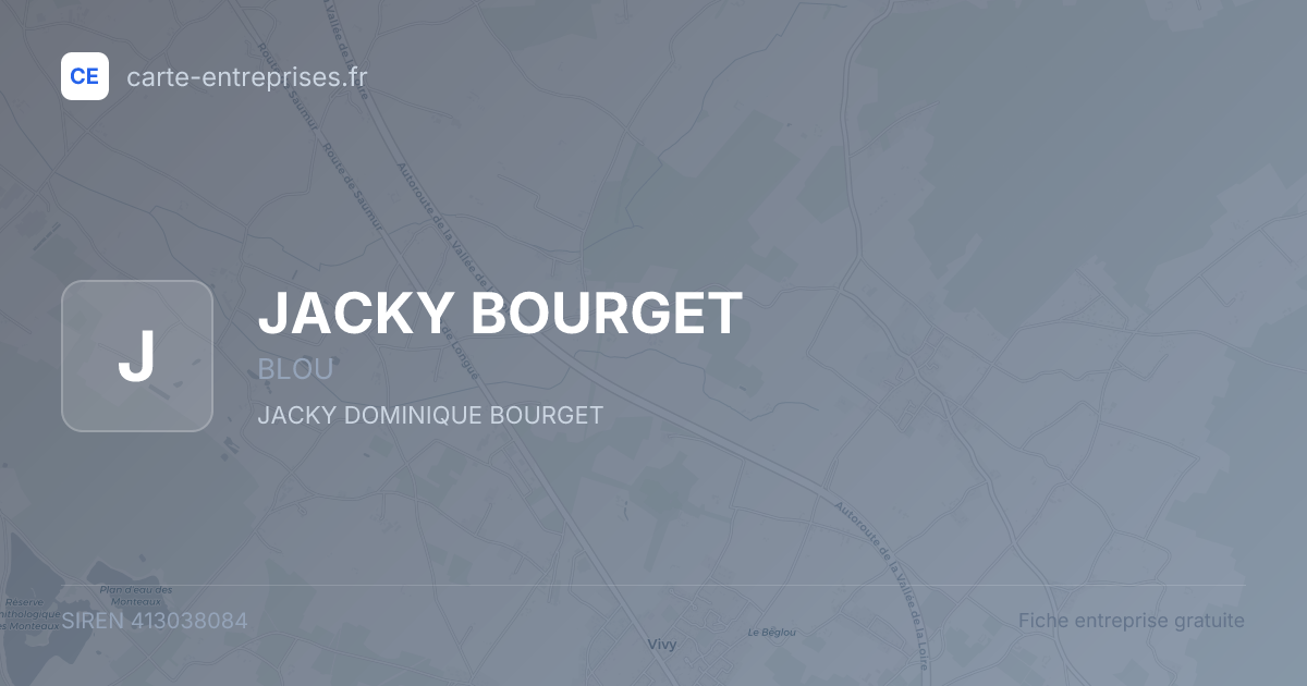 JACKY BOURGET — 413038084 — fiche entreprise