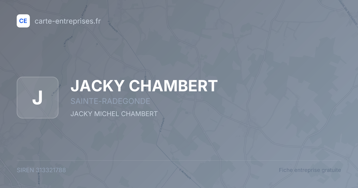 JACKY CHAMBERT — 313321788 — fiche entreprise