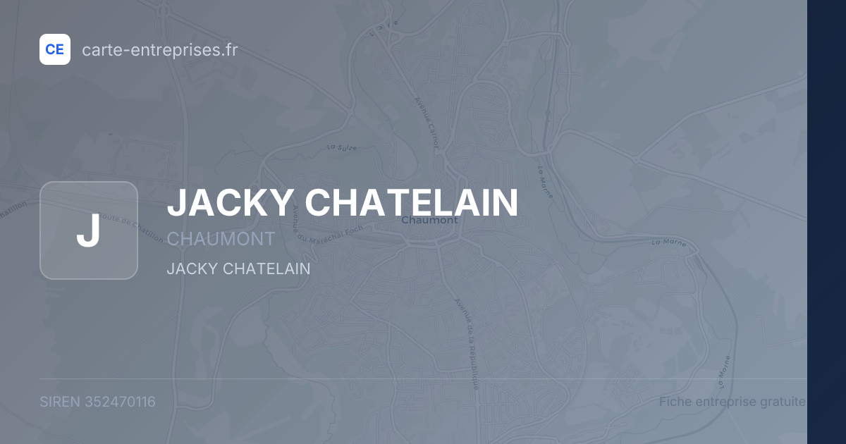 JACKY CHATELAIN — 352470116 — fiche entreprise