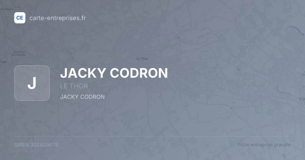 JACKY CODRON — 332829878 — fiche entreprise