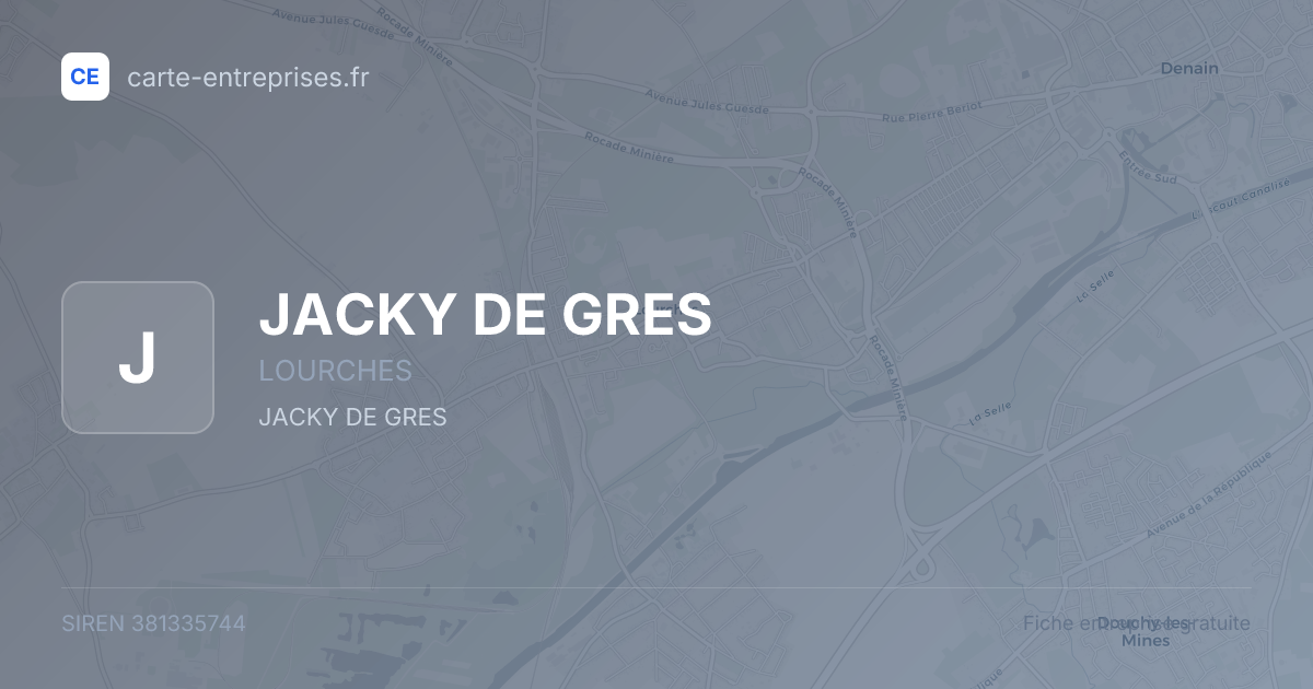 JACKY DE GRES — 381335744 — fiche entreprise