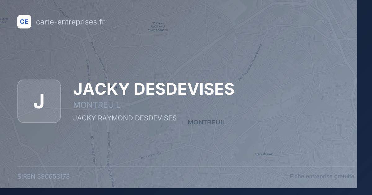 JACKY DESDEVISES — 390653178 — fiche entreprise