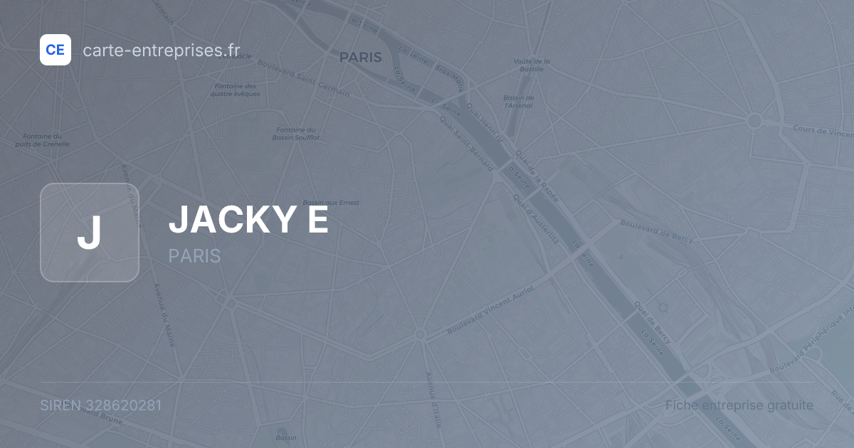 JACKY E — 328620281 — fiche entreprise