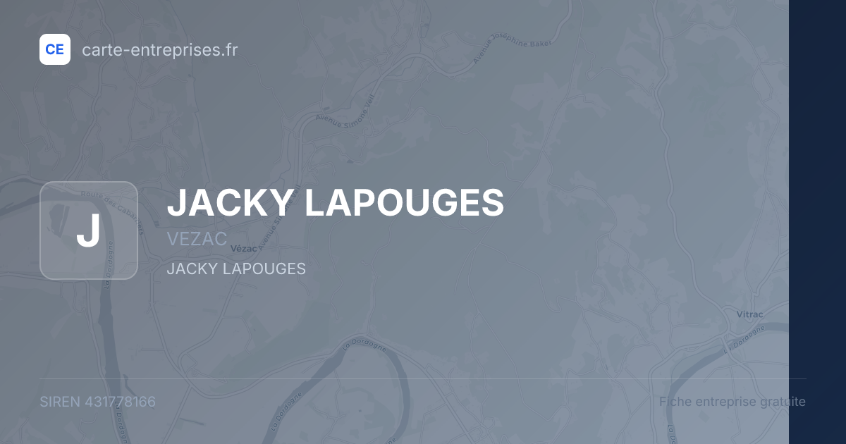 JACKY LAPOUGES — 431778166 — fiche entreprise