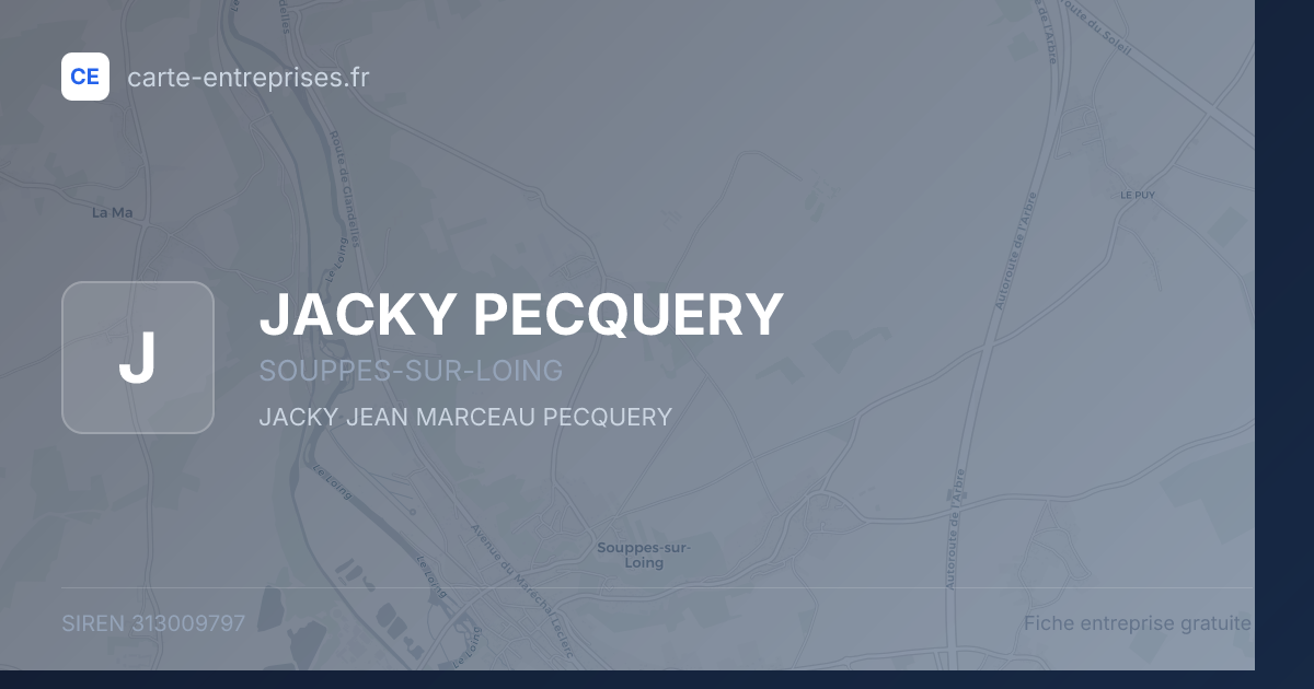 JACKY PECQUERY — 313009797 — fiche entreprise