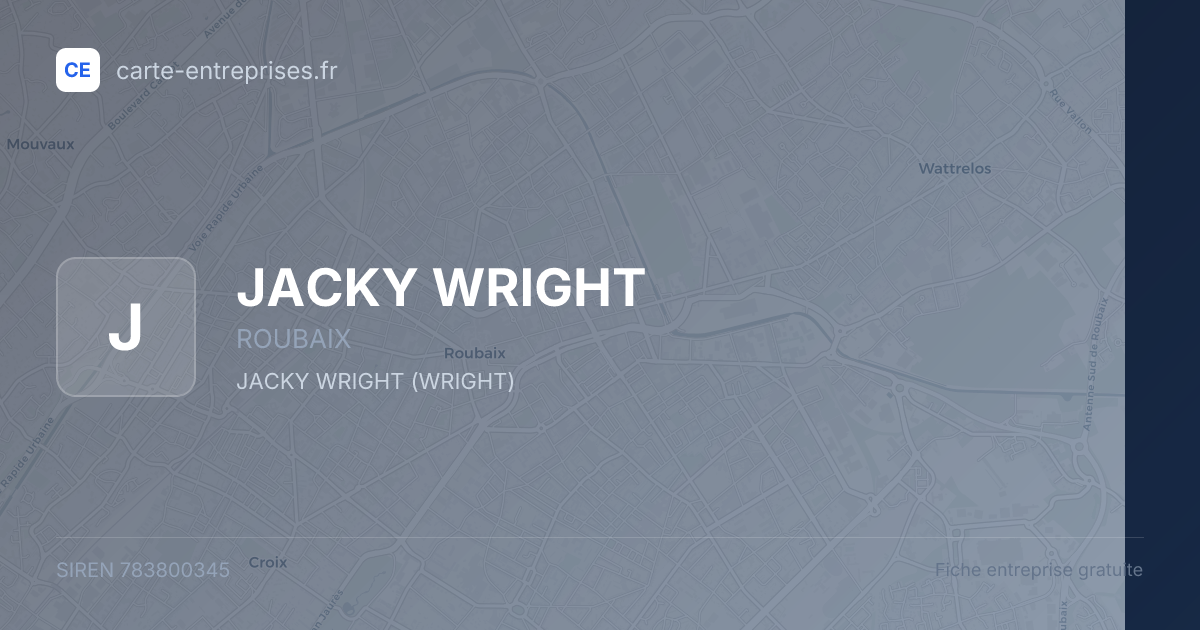 JACKY WRIGHT — 783800345 — fiche entreprise