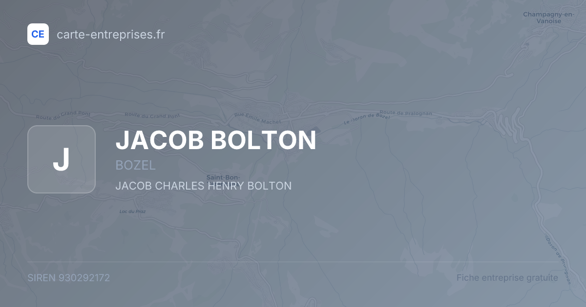 JACOB BOLTON — 930292172 — fiche entreprise