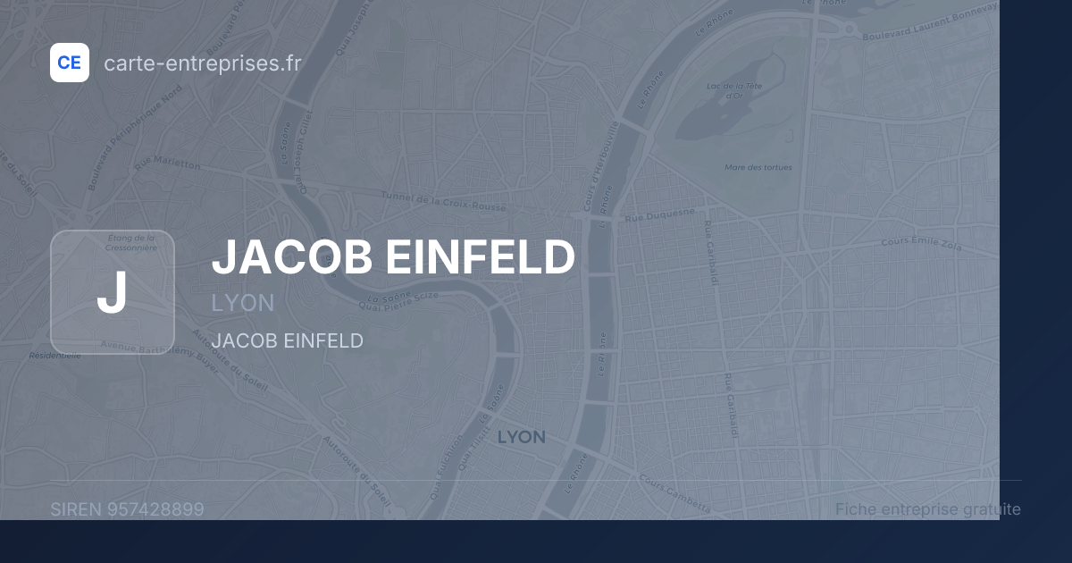 JACOB EINFELD — 957428899 — fiche entreprise
