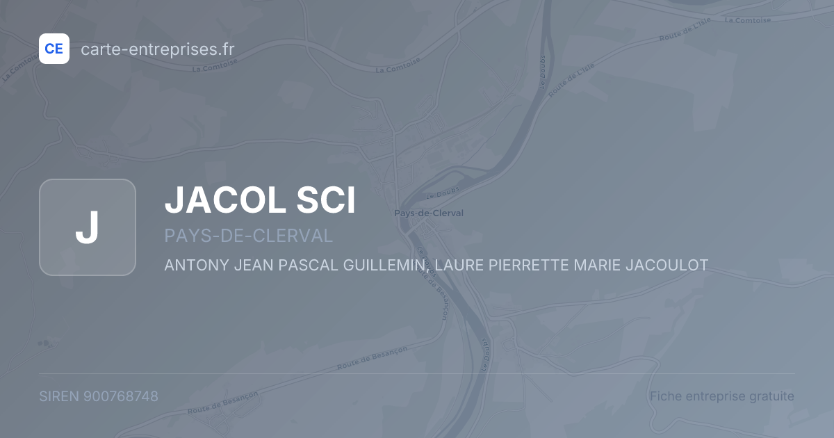JACOL SCI — 900768748 — fiche entreprise