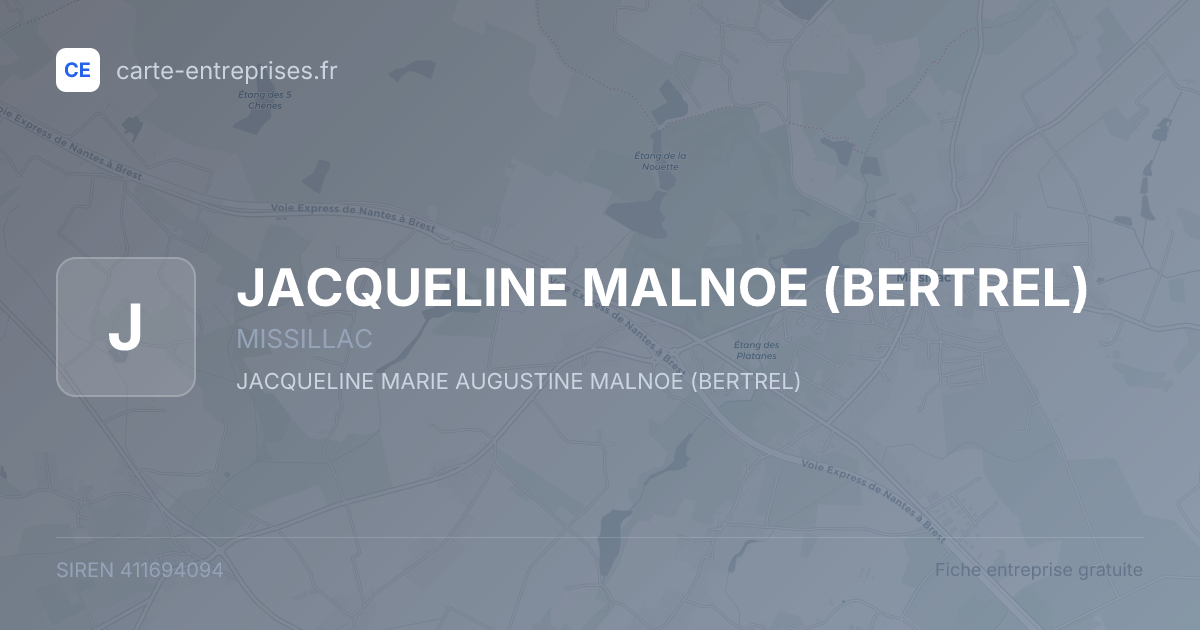 JACQUELINE MALNOE (BERTREL) — 411694094 — fiche entreprise