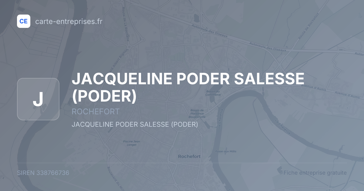 JACQUELINE PODER SALESSE (PODER) — 338766736 — fiche entreprise
