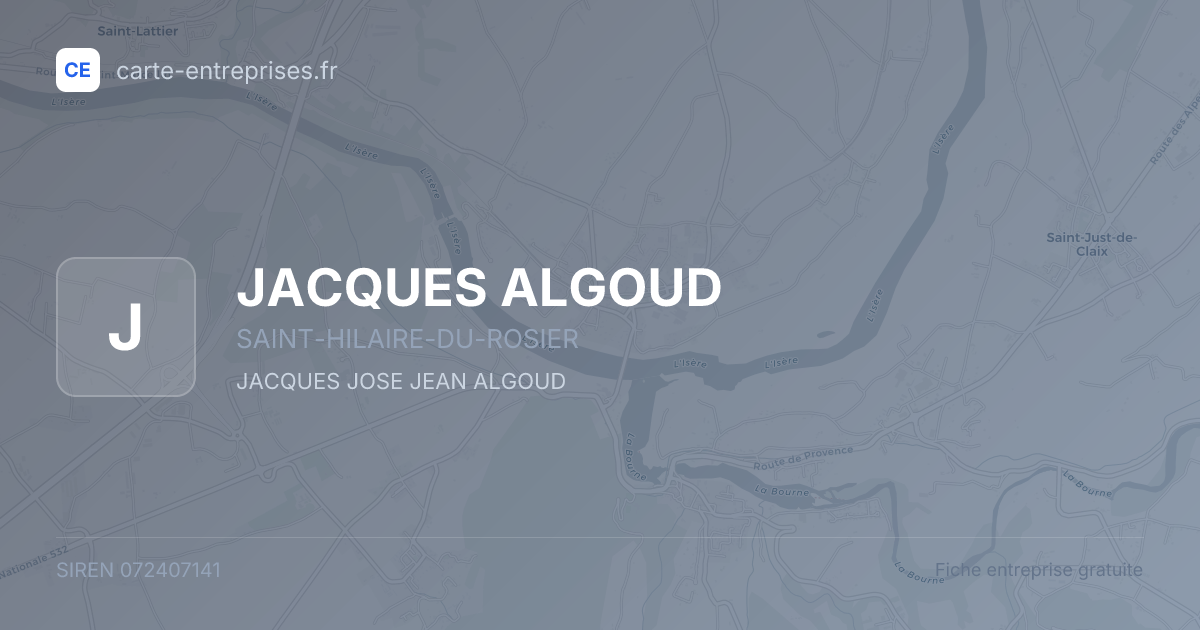 JACQUES ALGOUD — 072407141 — fiche entreprise
