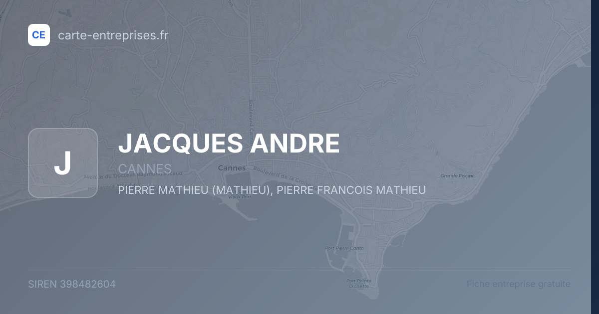 JACQUES ANDRE — 398482604 — fiche entreprise
