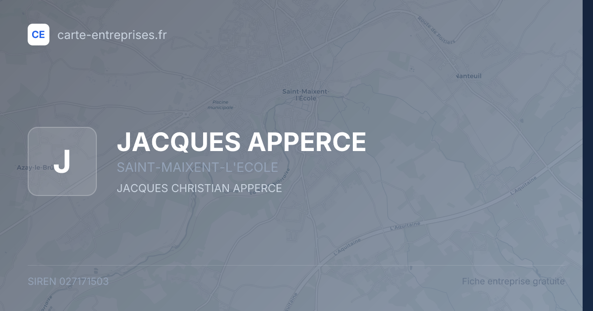 JACQUES APPERCE — 027171503 — fiche entreprise