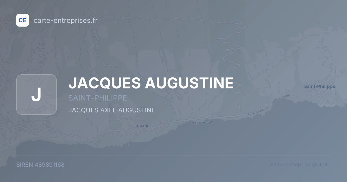 JACQUES AUGUSTINE — 489891168 — fiche entreprise