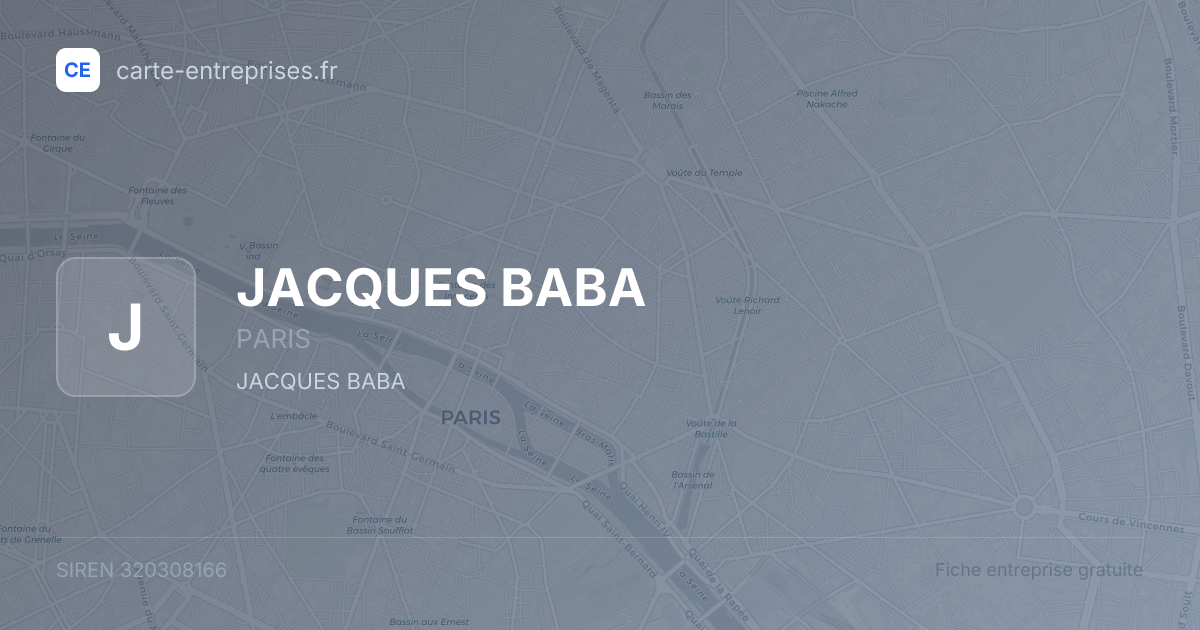 JACQUES BABA — 320308166 — fiche entreprise