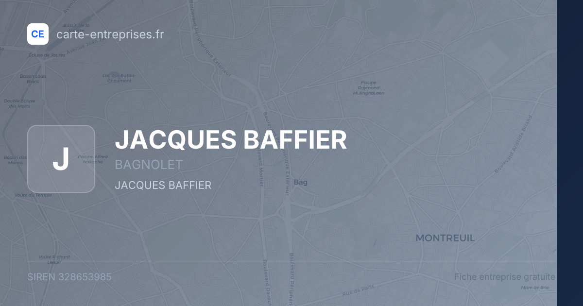 JACQUES BAFFIER — 328653985 — fiche entreprise