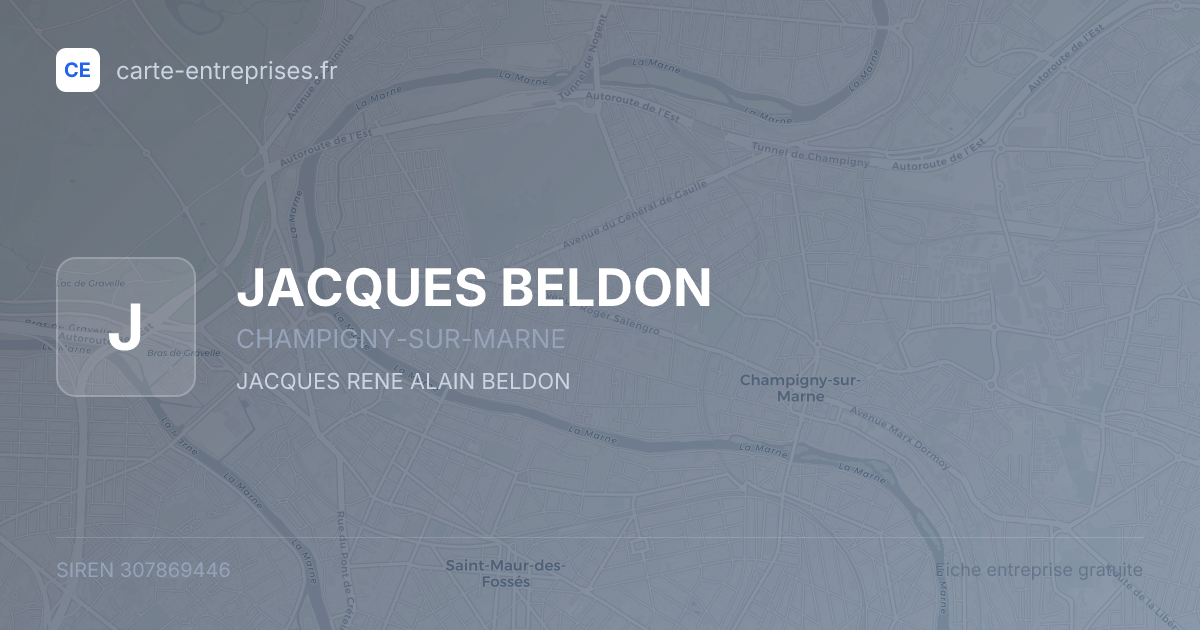 JACQUES BELDON — 307869446 — fiche entreprise