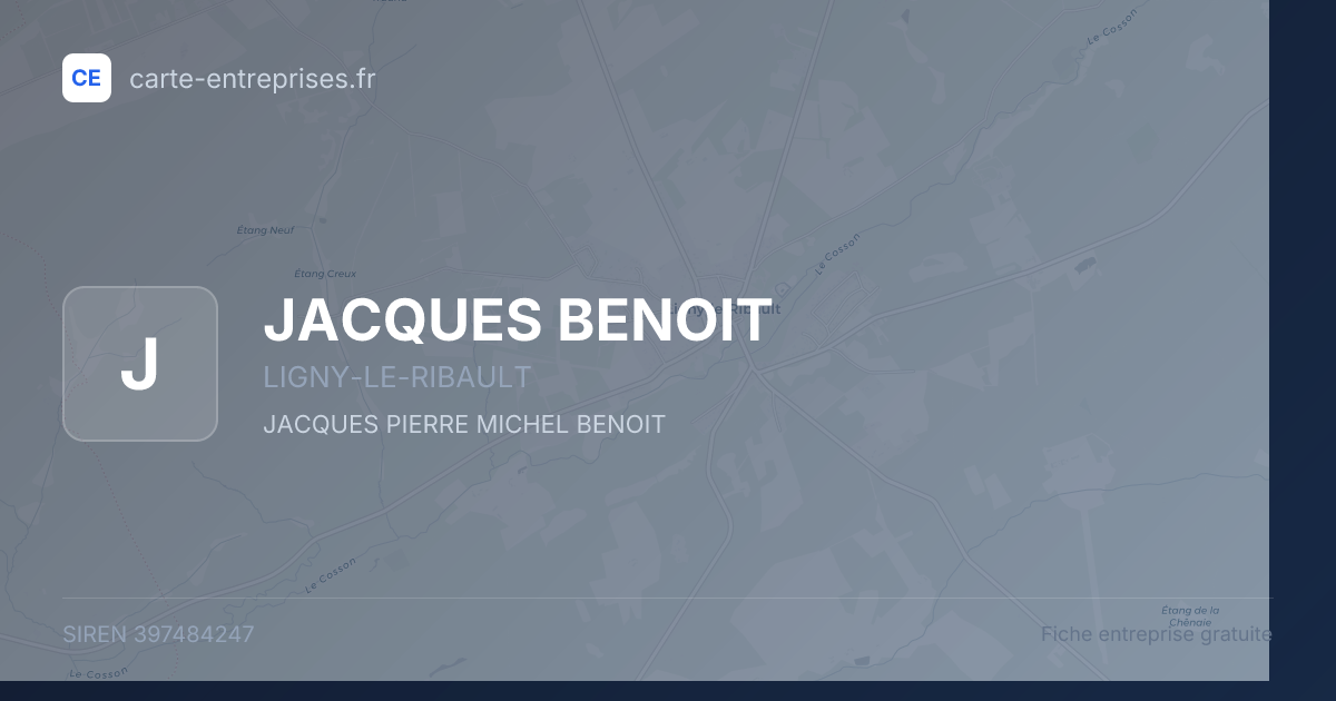 JACQUES BENOIT — 397484247 — fiche entreprise