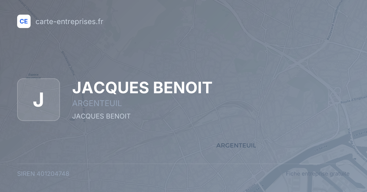 JACQUES BENOIT — 401204748 — fiche entreprise
