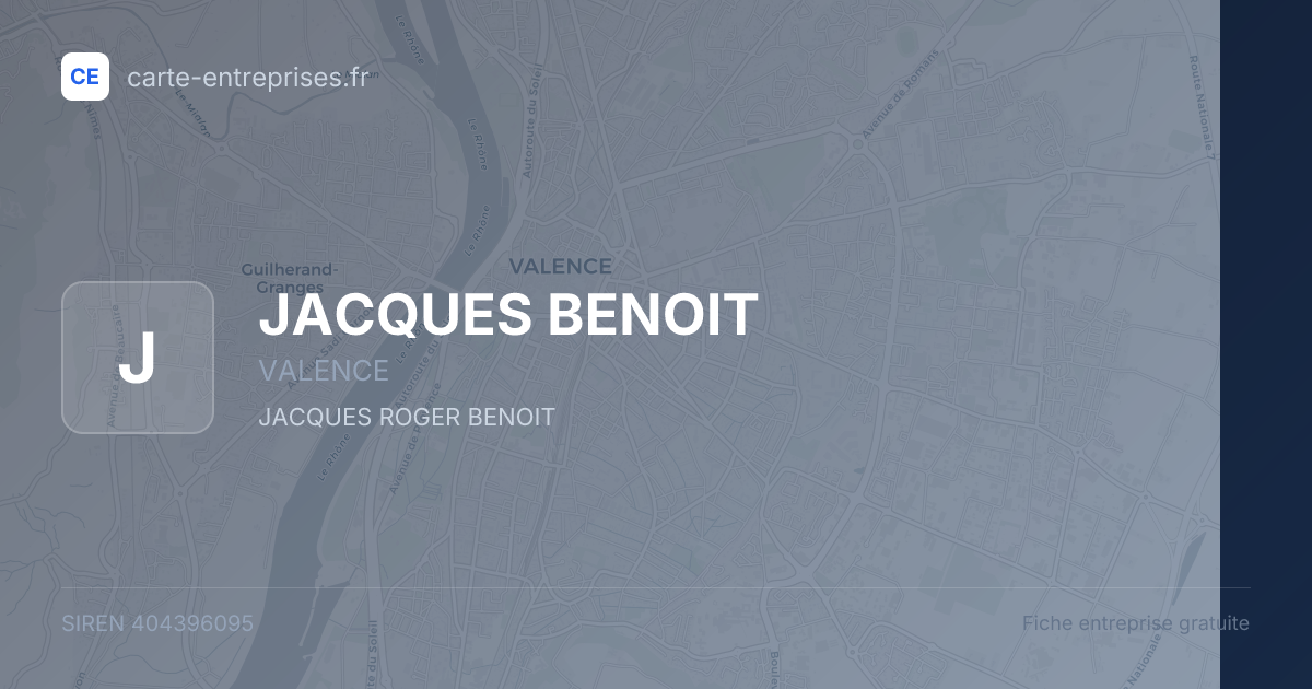 JACQUES BENOIT — 404396095 — fiche entreprise