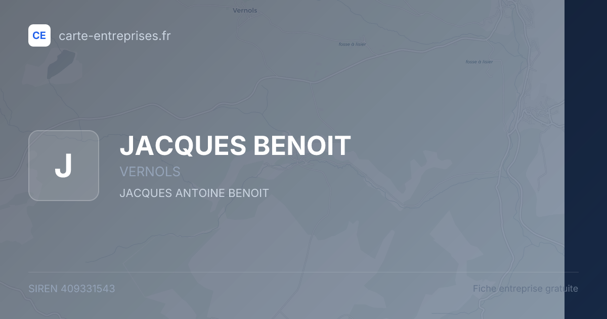 JACQUES BENOIT — 409331543 — fiche entreprise