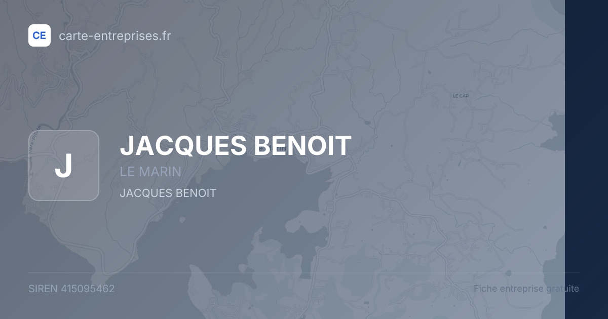 JACQUES BENOIT — 415095462 — fiche entreprise