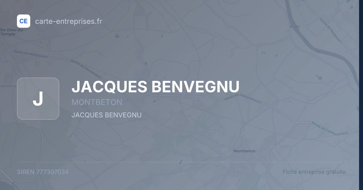 JACQUES BENVEGNU — 777307034 — fiche entreprise
